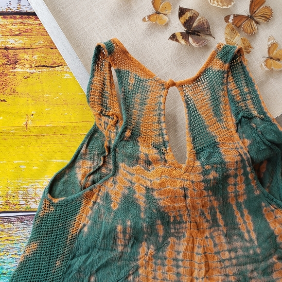 Lovers + Friends Tie Dye Mesh Mini Swing Dress S - Picture 9 of 10